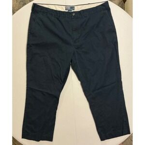Polo Ralph Lauren Mens Navy Blue Cotton Chino Pants Straight Leg 42x 27